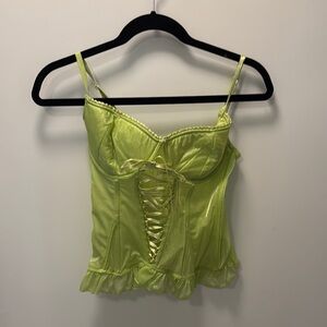 Lime Green Satin Corset Top